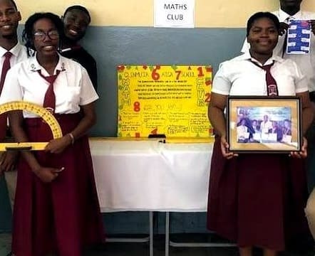Glenmuir students presenting a project at a school fair
